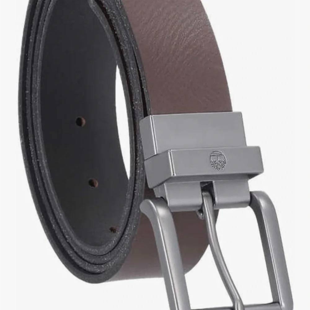 Timberland Reversible Leather Belt Black & Dark Brown Size 40